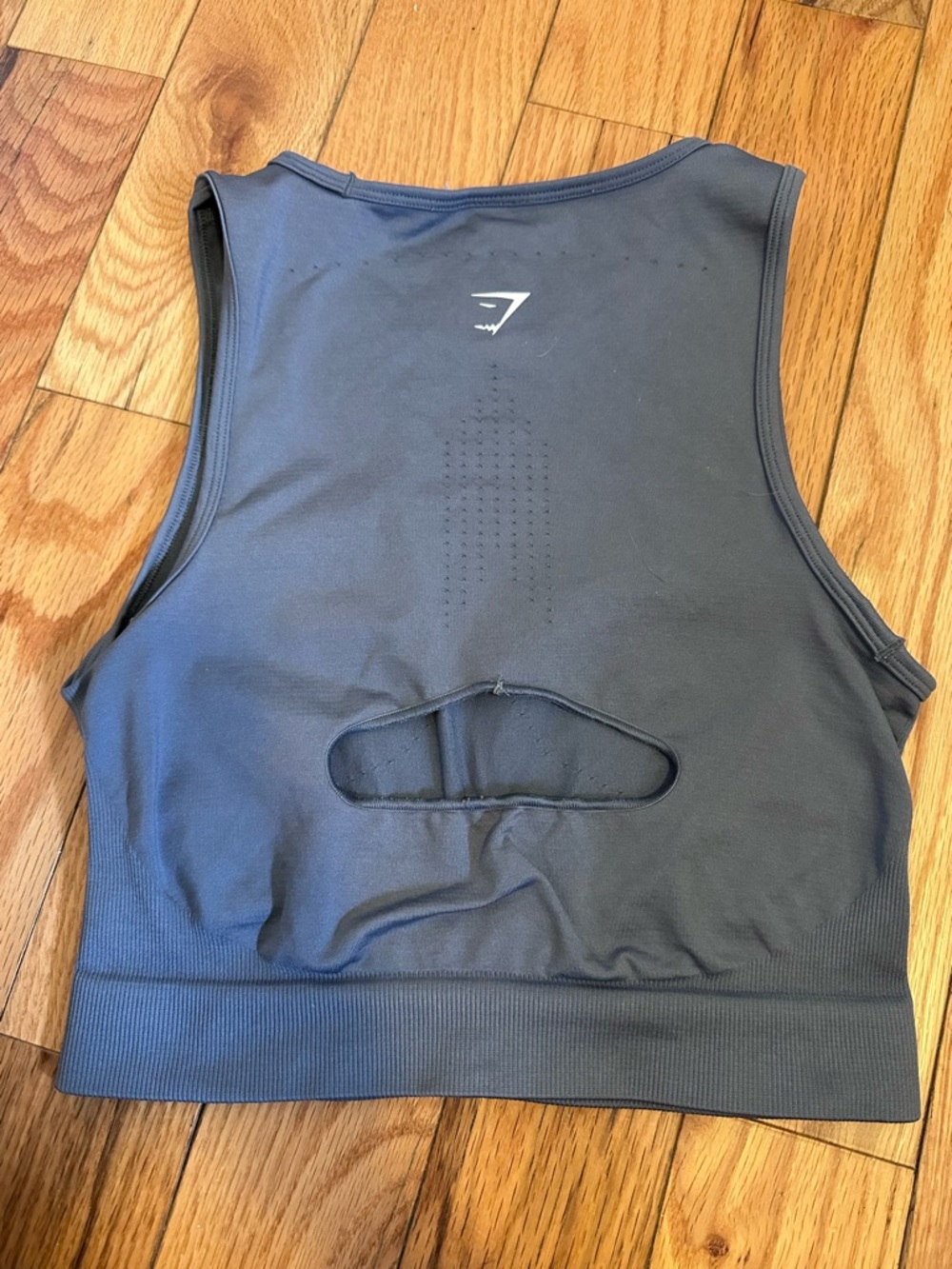 Gymshark Blue Seamless Crop Back-Detail Sports Bra